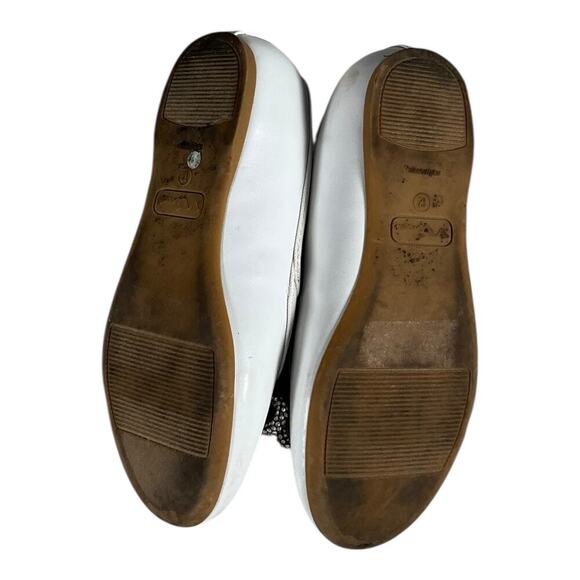 NINA Big Kids Size 12 White Silver Bow Mary Jane Dress Shoe Used Dress Up - Picture 8 of 8